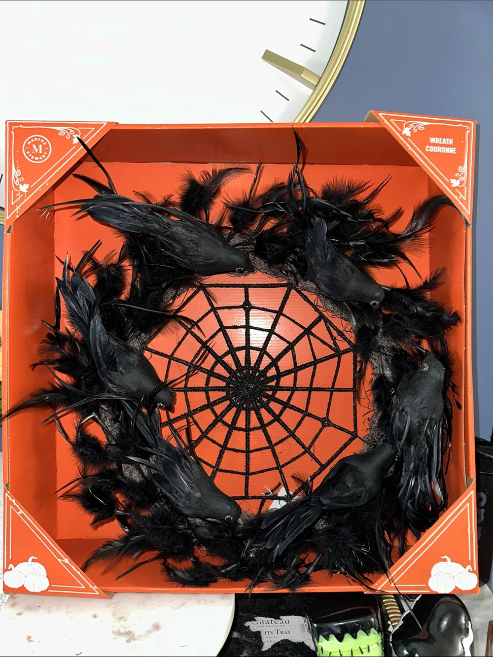Black Crow Feather Halloween Wreath - Brand